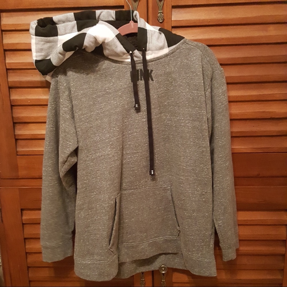 Victoria’s Secret Pink hoodie grey black and white